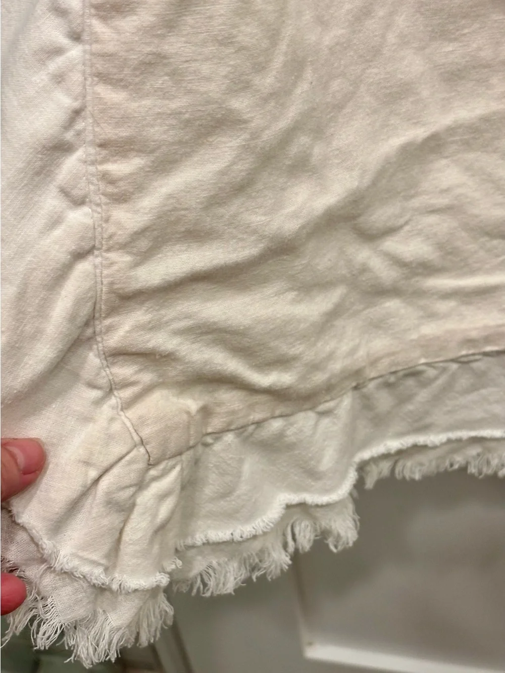 Shabby Chic Off White Linen Blend 30x26 Pillow Case